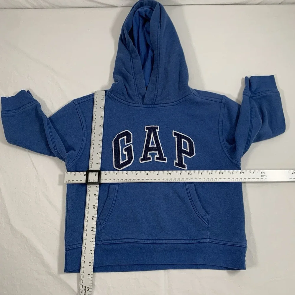 Gap Kids Boy's Baltic Blue‎ Logo Hoodie XS 4-5 Fleece Pullover Kangaroo Pocket